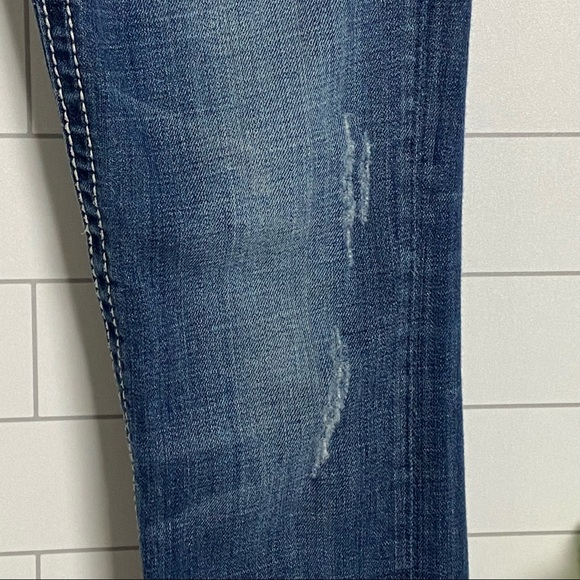 REROCK for Express Skinny Jeans Women's Size 2 Regular Dark Wash Destroyed Denim - Picture 8 of 10